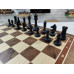  Шахматы подарочные в ларце из ореха с утяжеленными фигурами авангард средние