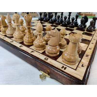  Шахматы эксклюзивные из карельской березы большие, фигуры с утяжелением