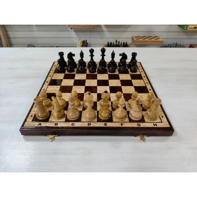  Шахматы эксклюзивные из карельской березы большие, фигуры с утяжелением