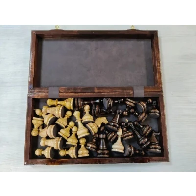  Шахматы эксклюзивные из карельской березы большие, фигуры с утяжелением