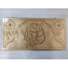 Нарды подарочные Лев большие светлые с чехлом