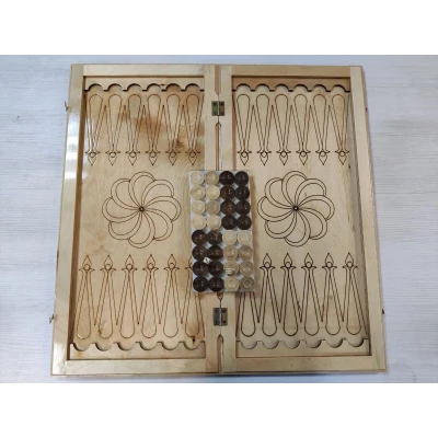 Нарды подарочные Лев большие светлые с чехлом