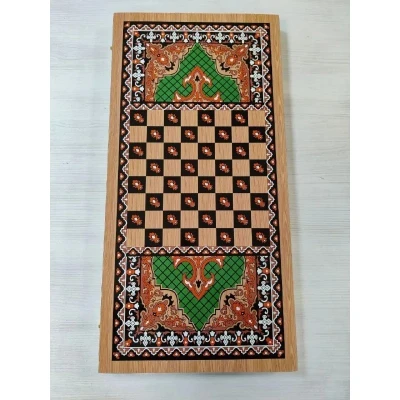  Нарды классические Зеленый узор большие 60 на 60 см