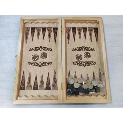 Нарды деревянные Медведь 50 на 50 см черные