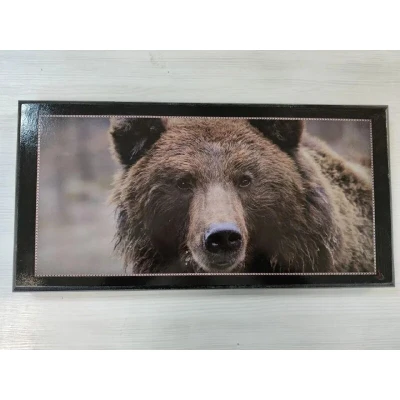 Нарды деревянные Медведь 50 на 50 см черные