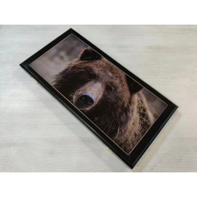 Нарды деревянные Медведь 50 на 50 см черные