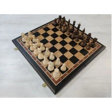 Шахматы подарочные черное дерево/дуб c утяжеленными фигурами из граба