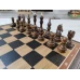 Шахматы подарочные черное дерево/дуб c утяжеленными фигурами из граба