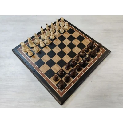 Шахматы подарочные черное дерево/дуб c утяжеленными фигурами из граба