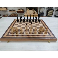 Шахматы подарочные Клен/орех