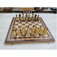  Шахматы резные ручной работы Богатыри из ореха и липы