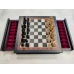 Шахматы на подарочной доске Люкс из мореного дуба и ясеня с утяжеленными фигурами из бука 45 на 45 см