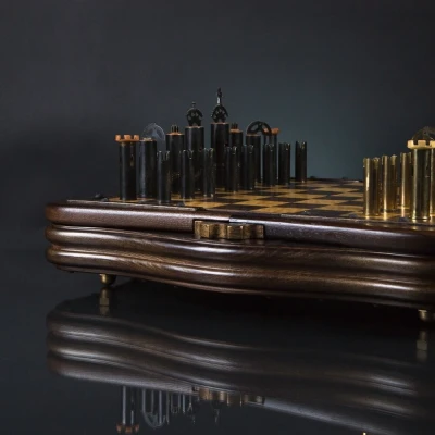 Шахматы Стимпанк из оружейных гильз