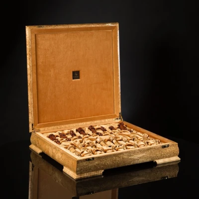 Шахматы Стаунтон Люкс карельская береза, бубинга