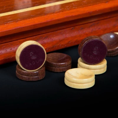 Шашки для нард 18мм самшит, красное дерево