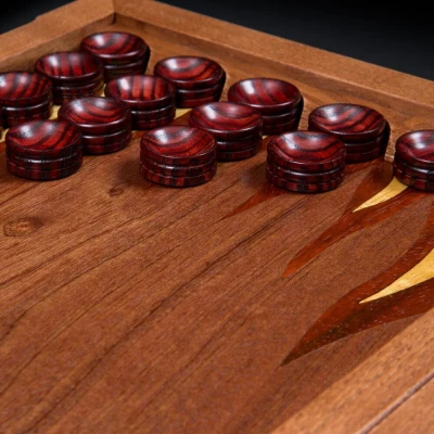 Шашки для нард  27 мм ясень, тонированный ясень