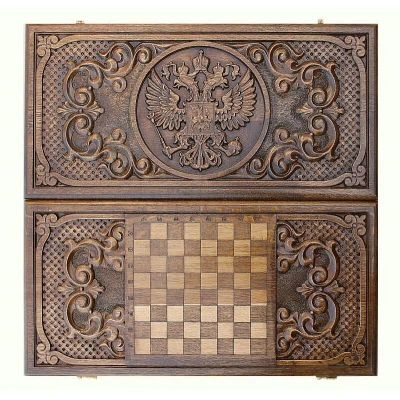 Нарды резные Герб РФ 2, Mkhitaryan