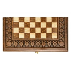 Шахматы + нарды резные с гранатами 60, Haleyan