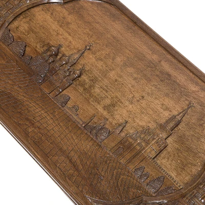 Нарды резные Красная площадь с ручкой большие, Haleyan