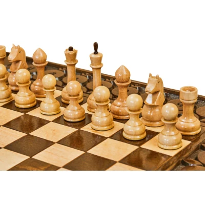 Шахматы + нарды резные с гранатами 30, Haleyan