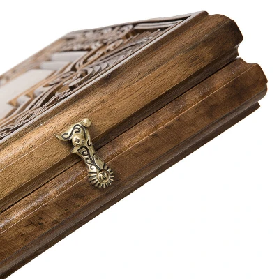 Нарды резные Армянский узор с серебром большие, Haleyan