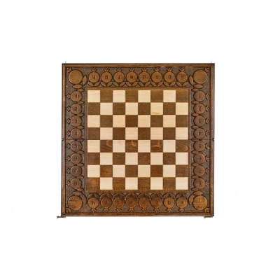 Шахматы + нарды резные с гранатами 30, Haleyan