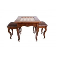 Стол ломберный шахматный Классический, 2 табурета, Ustyan