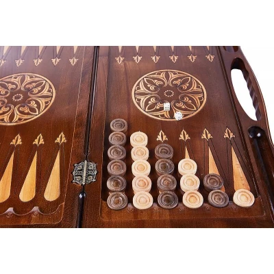 Нарды резные Армянский узор 9 с ручкой 60  Haleyan