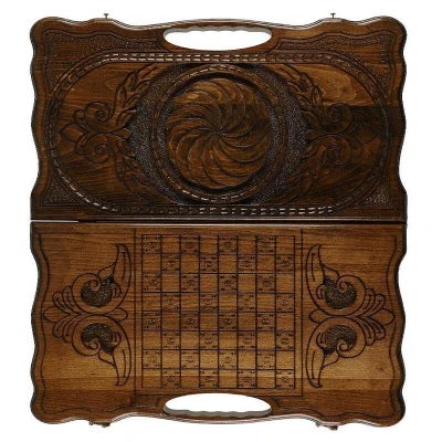 Нарды резные Бесконечность 2  50 с ручкой  Haleyan