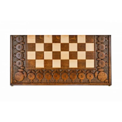 Шахматы + нарды резные с гранатами 30, Haleyan