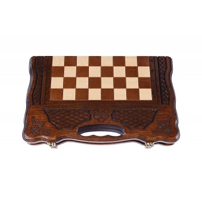 Шахматы + нарды резные 139 с ручкой 30, Haleyan