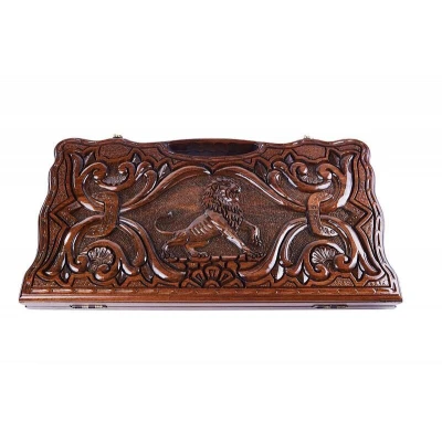 Нарды резные Лев с ручкой 50, Haleyan