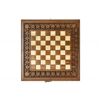 Шахматы + нарды резные с гранатами 60, Haleyan