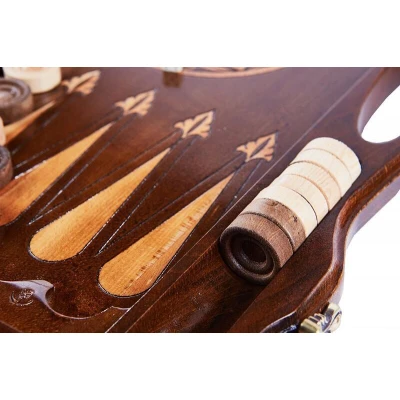 Нарды резные Армянский узор 9 с ручкой 60  Haleyan