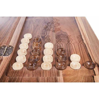 Нарды резные Орнамент 3 с цельным рисунком, Mkhitaryan