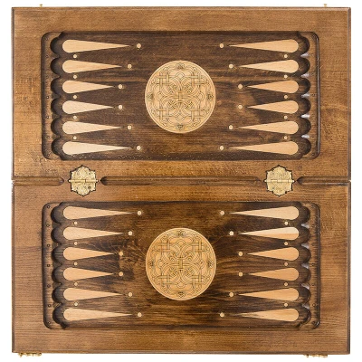 Шахматы + нарды резные средние