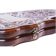 Нарды резные Армянский узор 9 с ручкой 60  Haleyan