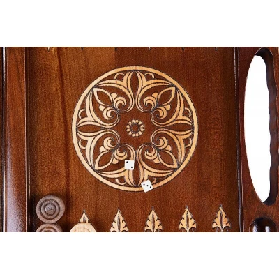 Нарды резные Армянский узор 9 с ручкой 60  Haleyan