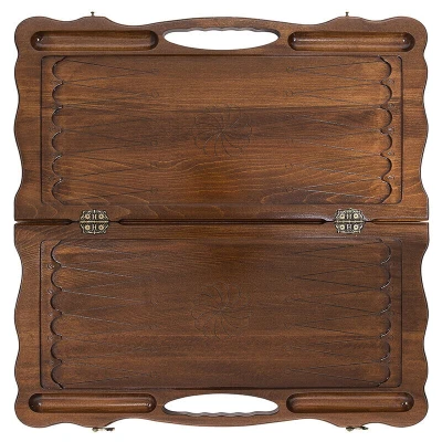 Нарды резные Корабль-2 с ручкой большие, Haleyan