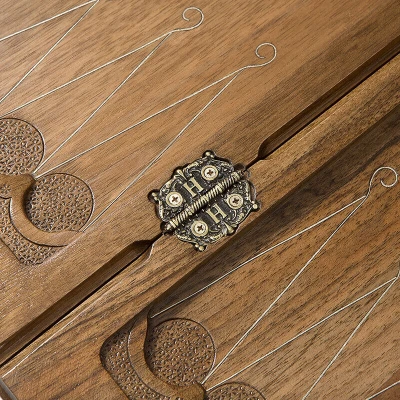 Нарды резные Армянский узор с серебром большие, Haleyan