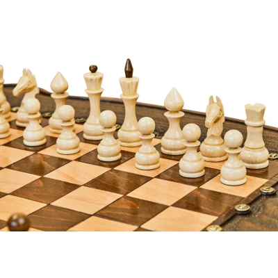 Шахматы + нарды резные Гамбит 2 60, Simonyan