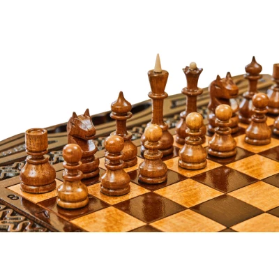 Шахматы + нарды резные Бриз 2 50, Haleyan