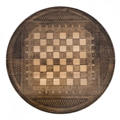 Шахматы + нарды резные Круглые 60, Mkhitaryan