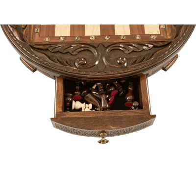 Шахматы резные в ларце Круг Света 50, Haleyan