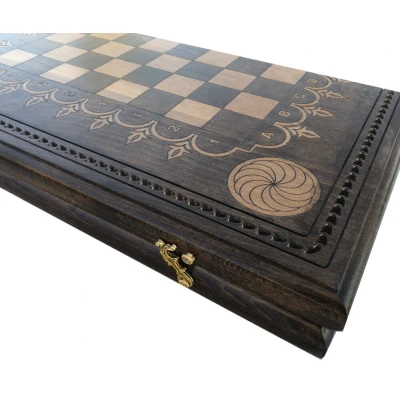 Шахматы + нарды резные Бесконечность 50, Mkhitaryan