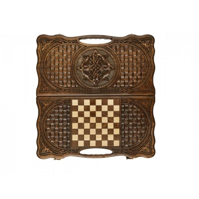 Нарды резные  Армянский узор 11 с ручкой 60  Haleyan