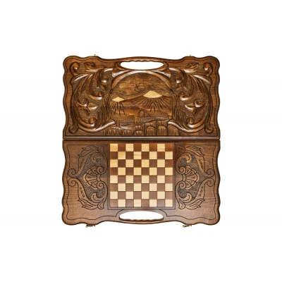 Нарды резные Арарат и Хорвирап 3  с ручкой 60  Haleyan