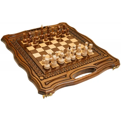 Шахматы + нарды резные Бриз 2 40, Haleyan