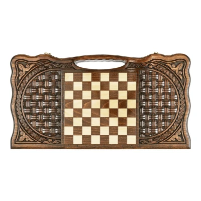 Нарды резные  Армянский узор 11 с ручкой 60  Haleyan