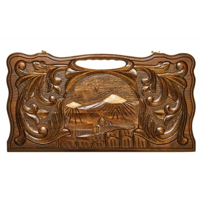 Нарды резные Арарат и Хорвирап 3  с ручкой 60  Haleyan